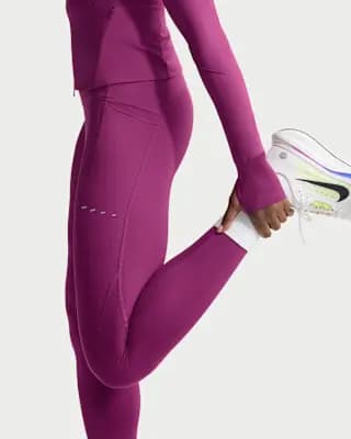 Nike Swift Women's High-Waisted 7/8 Running Leggings with Pockets True Berry [Body/Gusset lining: 75% polyester/25% spandex, Machine wash, XS (0–2)-XXL (20–22)]