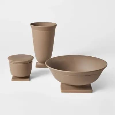 Threshold designed w/Studio McGee Raw Ceramic Pedestal Vase - Thresholdâ„¢ designed with Studio McGee [2.76 Pounds, 9.61 Inches (H) x 6.1 Inches (W), Ceramic]