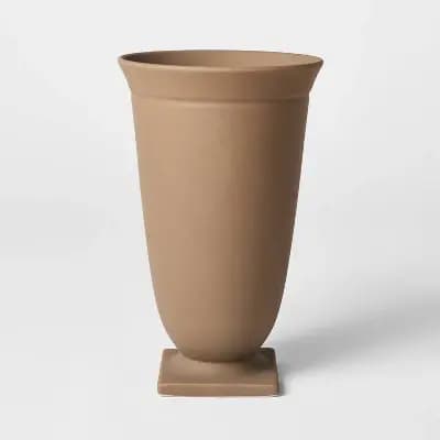 Threshold designed w/Studio McGee Raw Ceramic Pedestal Vase - Thresholdâ„¢ designed with Studio McGee [2.76 Pounds, 9.61 Inches (H) x 6.1 Inches (W), Ceramic]