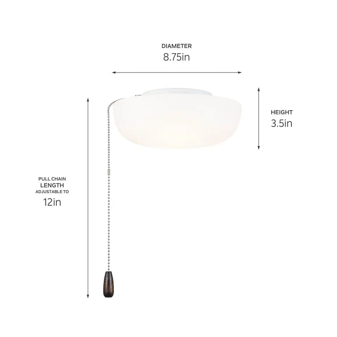 Kichler Fan Light Kit White (380940) [Attribute Selectable CCT, Attribute 2 Built-In Options, Attribute 3000K, 5000K]