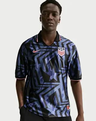 USMNT Energy Men's Nike Dri-FIT Short-Sleeve Soccer Top Midnight Navy/University Red [100% polyester, Machine wash, XS-3XL]