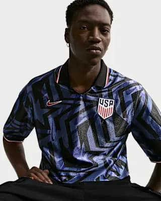 USMNT Energy Men's Nike Dri-FIT Short-Sleeve Soccer Top Midnight Navy/University Red [100% polyester, Machine wash, XS-3XL]