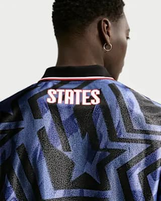 USMNT Energy Men's Nike Dri-FIT Short-Sleeve Soccer Top Midnight Navy/University Red [100% polyester, Machine wash, XS-3XL]