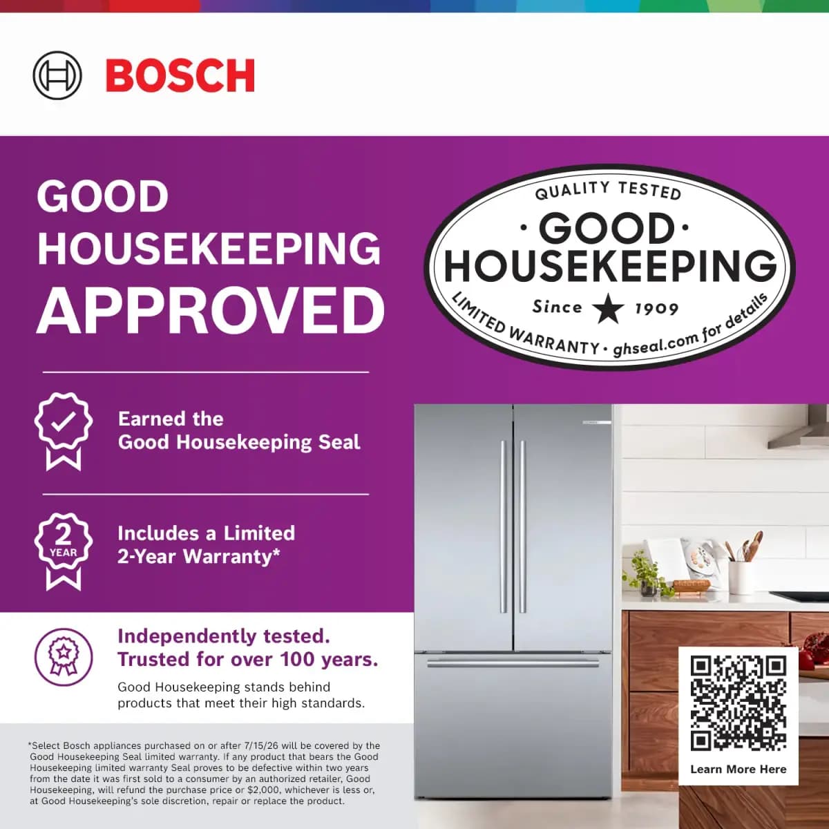 Bosch 800 Series French Door Bottom Mount Refrigerator B36CL80ENS [20.5 Cu Ft, 72 x 35 5/8 x 27 13/16 in, ENERGY STAR]
