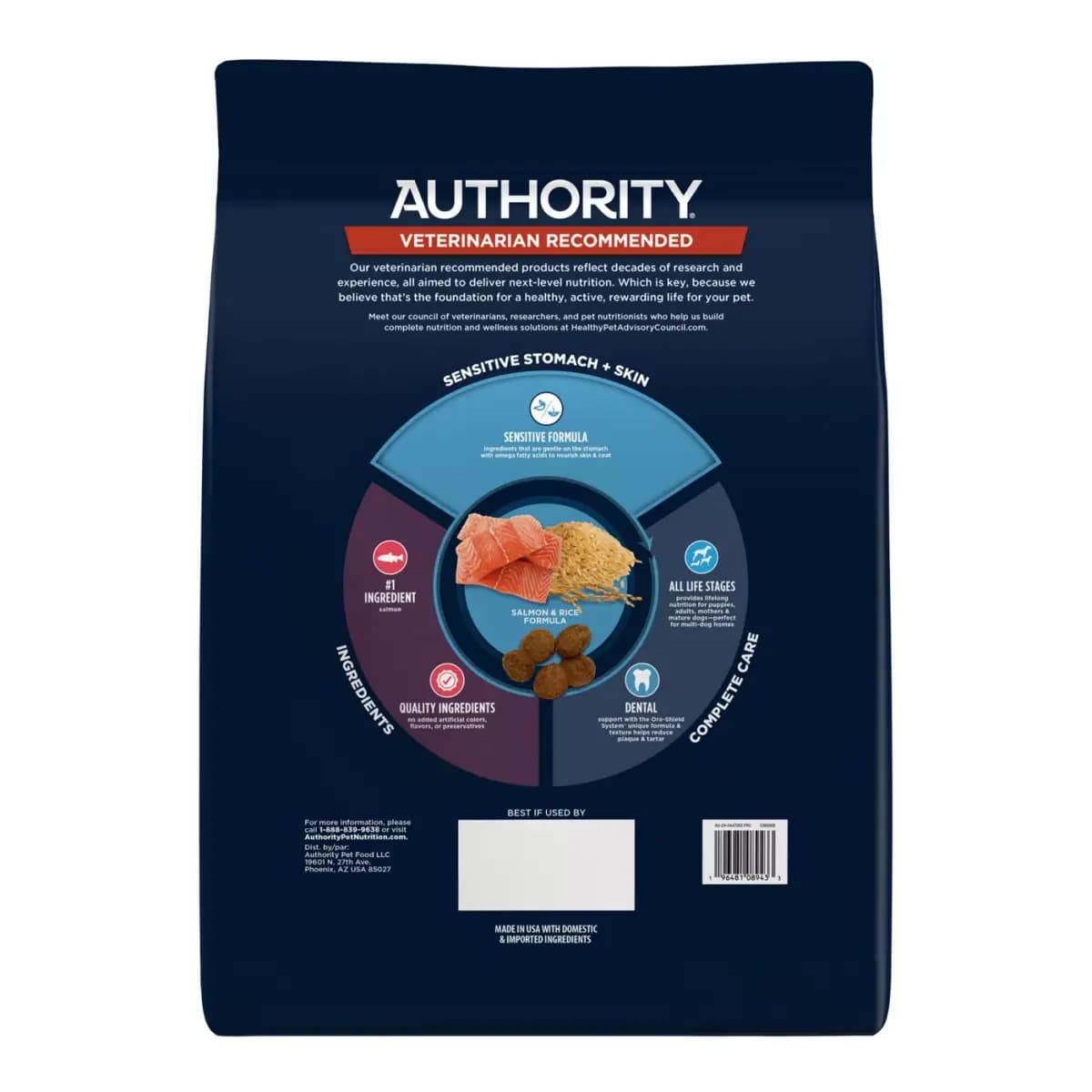 Authority® Sensitive Stomach & Skin All Life Stages Dry Dog Food - Salmon & Rice [Brand Authority®, Food Type Dry Dog Food, Life Stage All Life Stages, Health Consideration Sensiti