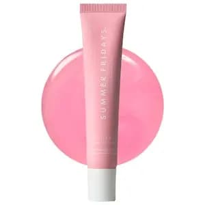 Summer Fridays Lip Butter Balm Treatment for Hydration + Nourishing Shine Strawberry Soft Serve [0.5 oz/15 g, Shea and Murumuru Seed Butters, Vegan Waxes]