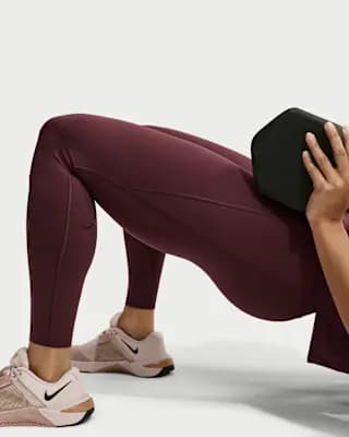 Nike Universa Women's High-Waisted 7/8 Leggings with No Front Seam Mystic Dates/Mystic Dates/Burgundy Crush [77% polyester/23% spandex, Machine wash, XS (0–2)-XXL (20–22)]