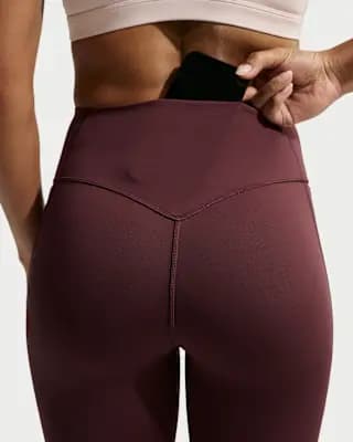 Nike Universa Women's High-Waisted 7/8 Leggings with No Front Seam Mystic Dates/Mystic Dates/Burgundy Crush [77% polyester/23% spandex, Machine wash, XS (0–2)-XXL (20–22)]