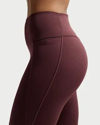 Nike Universa Women's High-Waisted 7/8 Leggings with No Front Seam Mystic Dates/Mystic Dates/Burgundy Crush [77% polyester/23% spandex, Machine wash, XS (0–2)-XXL (20–22)]