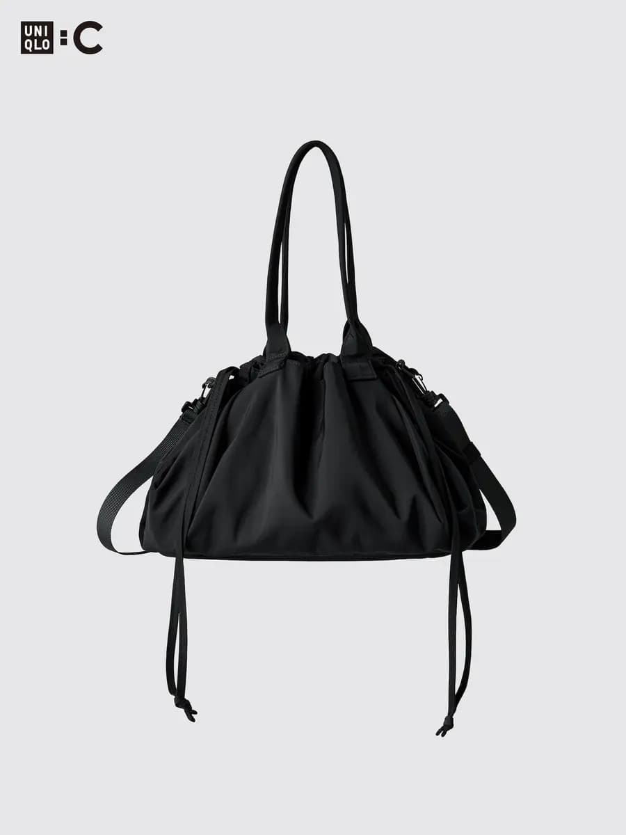 Uniqlo Drawstring Bag Black [Imported, Do not wash, Do not dry clean, BLACK]