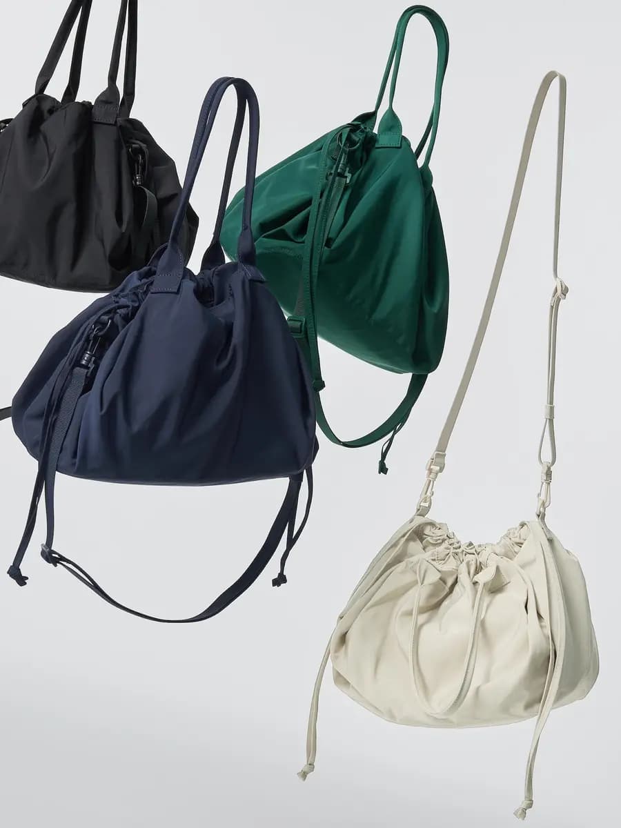 Uniqlo Drawstring Bag Black [Imported, Do not wash, Do not dry clean, BLACK]