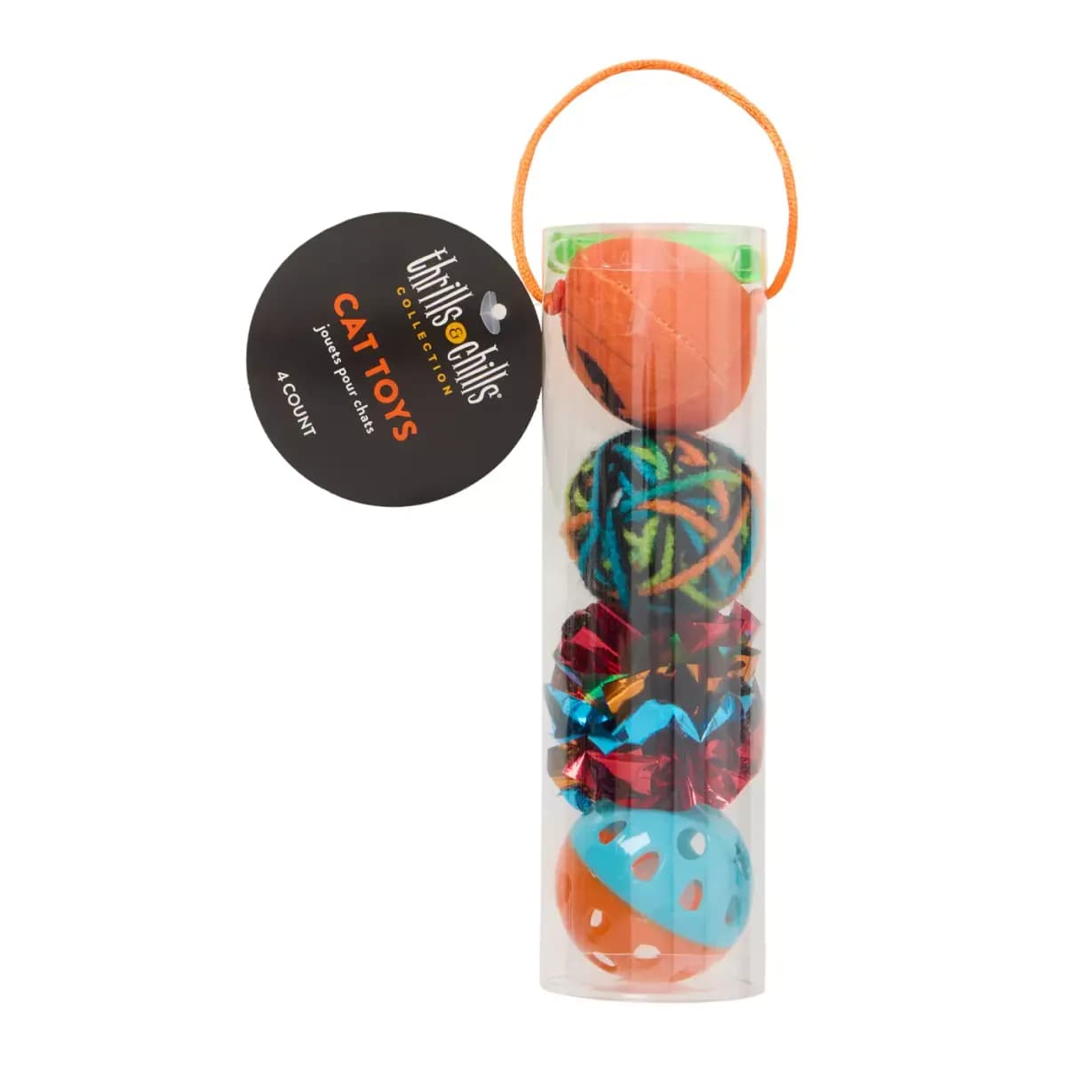 Thrills & Chills™ Halloween Ball Set Cat Toys 4-Pack [Brand Thrills & Chills®, Includes 4 Count, Intended For Cats, Activity Swat & Pounce]