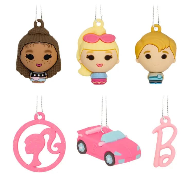 Mini Barbie™ Shatterproof Hallmark Ornaments, Set of 6 [Item number 3HCM4764, Dimensions MINIATURE (figures, symbols) 0.75 x 1, Material Shatterproof plastic ornaments with han]