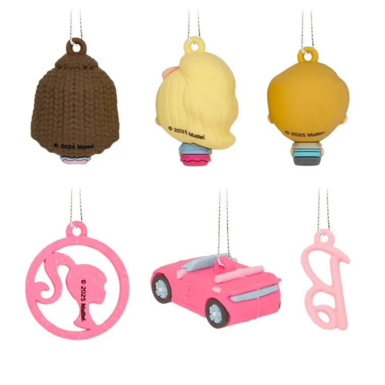 Mini Barbie™ Shatterproof Hallmark Ornaments, Set of 6 [Item number 3HCM4764, Dimensions MINIATURE (figures, symbols) 0.75 x 1, Material Shatterproof plastic ornaments with han]