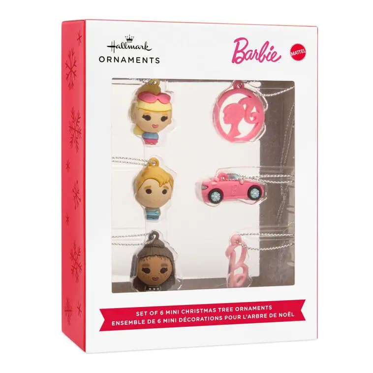 Mini Barbie™ Shatterproof Hallmark Ornaments, Set of 6 [Item number 3HCM4764, Dimensions MINIATURE (figures, symbols) 0.75 x 1, Material Shatterproof plastic ornaments with han]