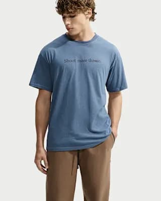 Caitlin Clark Men's Basketball T-Shirt Diffused Blue [100% cotton, Machine wash, XS-3XL]