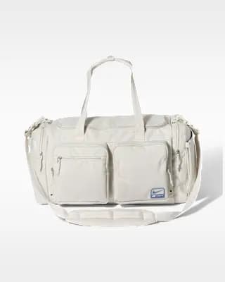 Nike Utility Power 2.0 Duffel Bag (Medium, 51L) Light Orewood Brown/Light Orewood Brown/Indigo Storm [Body: 100% polyester, Spot clean, ONE SIZE]