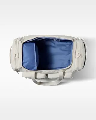 Nike Utility Power 2.0 Duffel Bag (Medium, 51L) Light Orewood Brown/Light Orewood Brown/Indigo Storm [Body: 100% polyester, Spot clean, ONE SIZE]