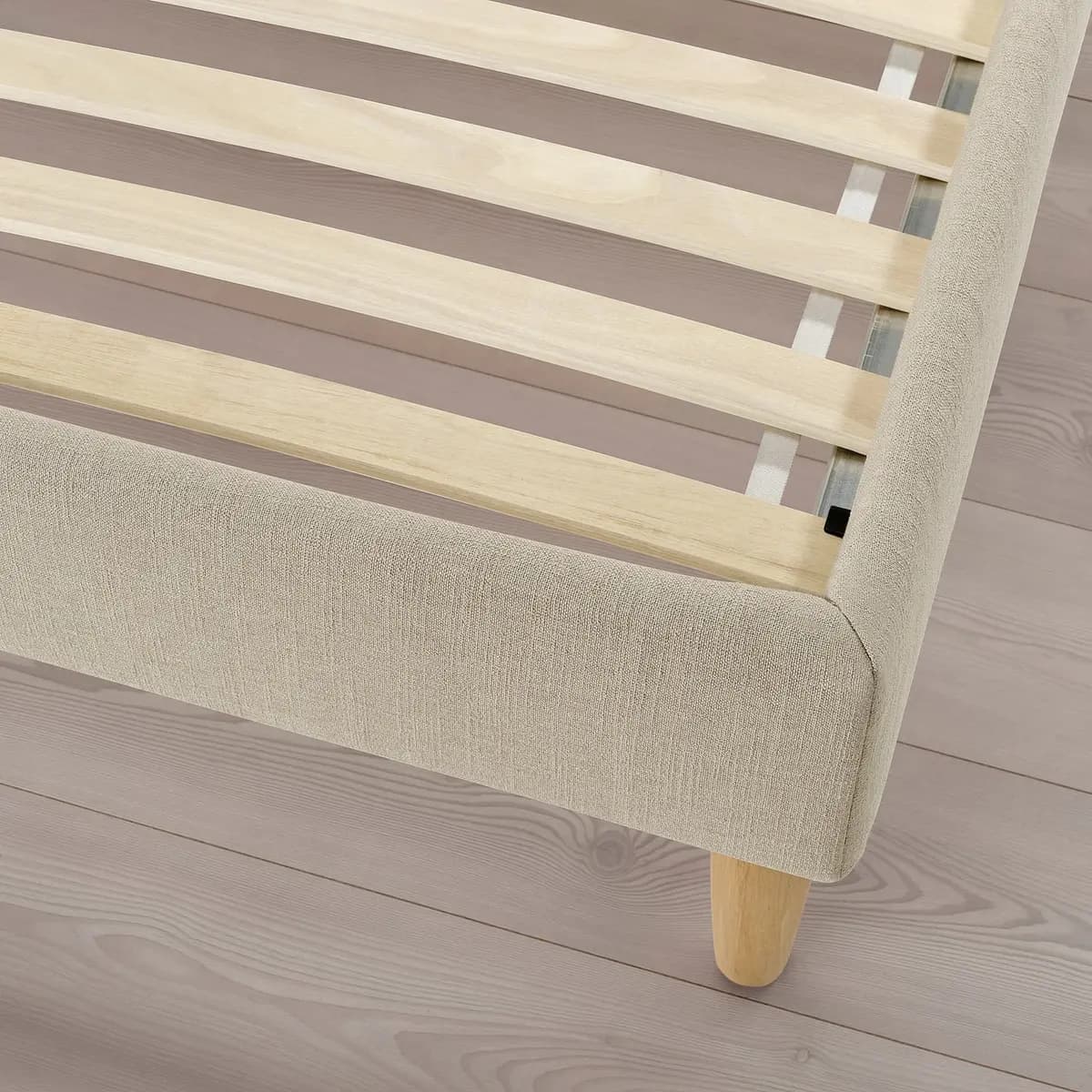IKEA IDANÄS Upholstered bed frame, Naggen beige [Width 78 3/4 ", Length 88 1/4 ", Footboard height 16 1/2 "]