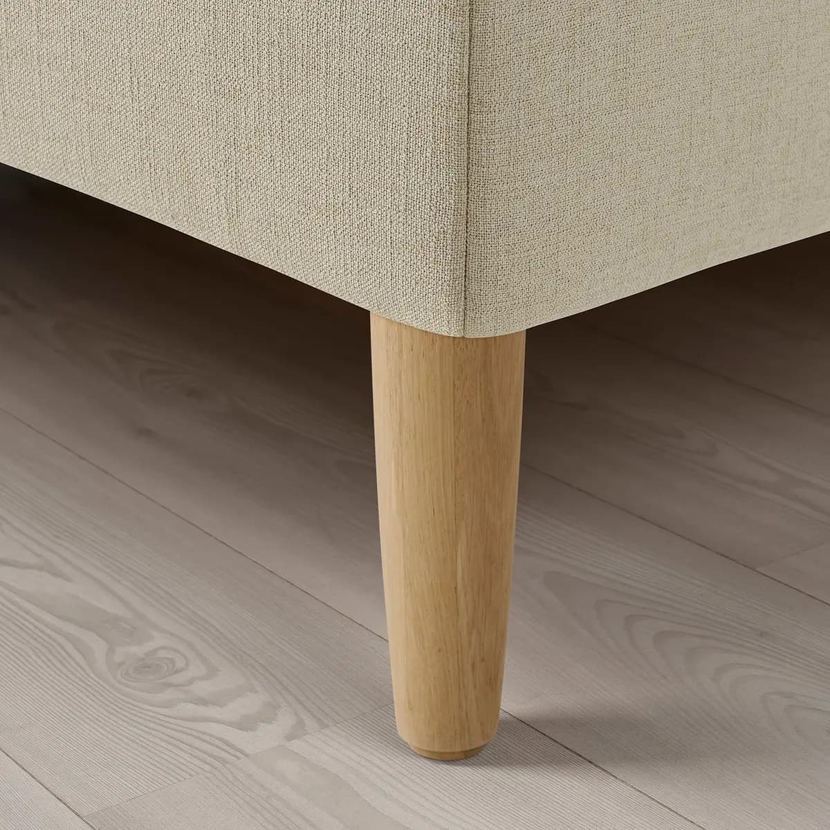 IKEA IDANÄS Upholstered bed frame, Naggen beige [Width 78 3/4 ", Length 88 1/4 ", Footboard height 16 1/2 "]