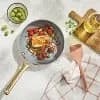 8" Nonstick Ceramic Coated Aluminum Frying Pan With Champagne Handle Cream - Figmint™ [8 Inches, 1.32 Pounds, Ceramic Nonstick]