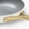 8" Nonstick Ceramic Coated Aluminum Frying Pan With Champagne Handle Cream - Figmint™ [8 Inches, 1.32 Pounds, Ceramic Nonstick]