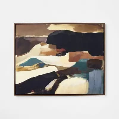 Threshold designed w/Studio McGee 30"x24" Abstract Canvas Wall Art - Threshold™ designed with Studio McGee [24 Inches (H) x 30 Inches (W), Polystyrene, Framed]
