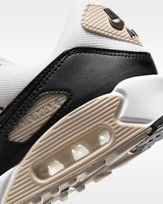 Nike Air Max 90 Women's Shoes White/Sanddrift/Hemp/Black [White/Sanddrift/Hemp/Black, W 5 / M 3.5, W 5.5 / M 4, W 6 / M 4.5, W 6.5 / M 5, W 7 / M, Padded collar]