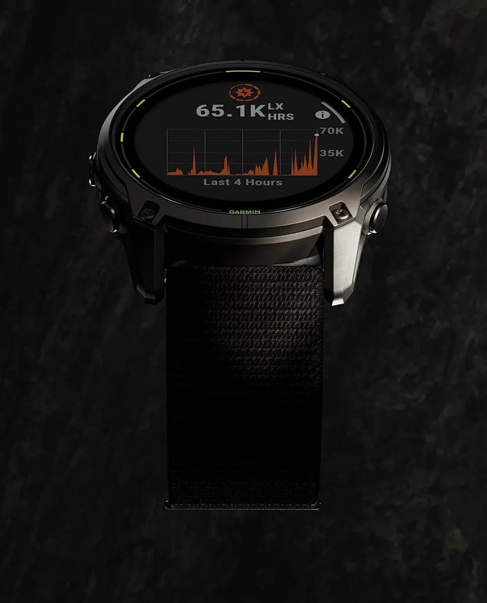 Garmin Enduro 3 Carbon Gray DLC Titanium with Black Ultrafit Nylon Strap [Sunlight-visible, transflective memory-in-pixel (MIP), 10 ATM, 1.4” (35.56 mm) diameter]