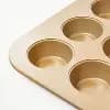 12ct Nonstick Aluminized Steel Muffin Pan Gold - Figmint™ [1.58 Pounds, Nonstick, Aluminized Steel]