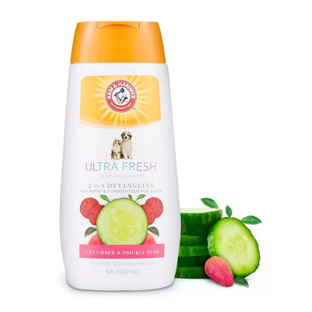 Arm & Hammer ™ Ultra Fresh 2-in-1 Detangling Dog Shampoo - Cucumber/Prickly Pear 16 oz [Intended For Dog, Includes 1 -16 oz bottle, Health Consideration Detangling, Total Weight 16