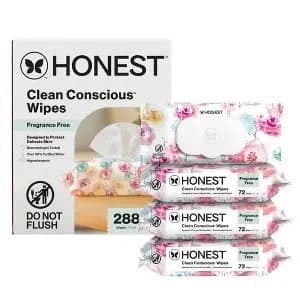 The Honest Company Clean Concious Sensitive Skin Baby Wipes - Rose Blossom - 288ct [Scent Unscented, Dimensions (Overall) 8 Inches (L), 7.1 Inches (W), Health Facts Paraben-Free, N