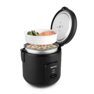 Aroma 8 Cup Rice Cooker Black [8 Cup, Aluminum, 350 Watts]