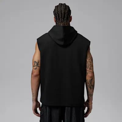 Jordan Sport Hoop Fleece Men's Dri-FIT Sleeveless Pullover Hoodie Black/Clear [Black/Clear, Machine wash, Imported]