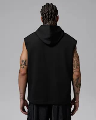 Jordan Sport Hoop Fleece Men's Dri-FIT Sleeveless Pullover Hoodie Black/Clear [Black/Clear, Machine wash, Imported]