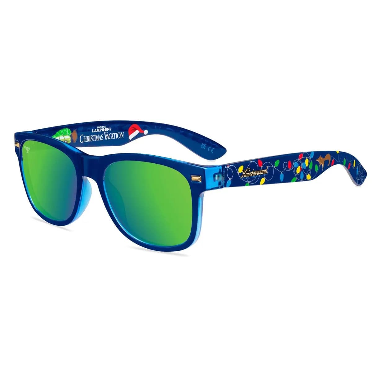 Knockaround National Lampoon's Christmas Vacation Fort Knocks [Blue front frame, Polarized green monochrome lenses, Glossy finish]