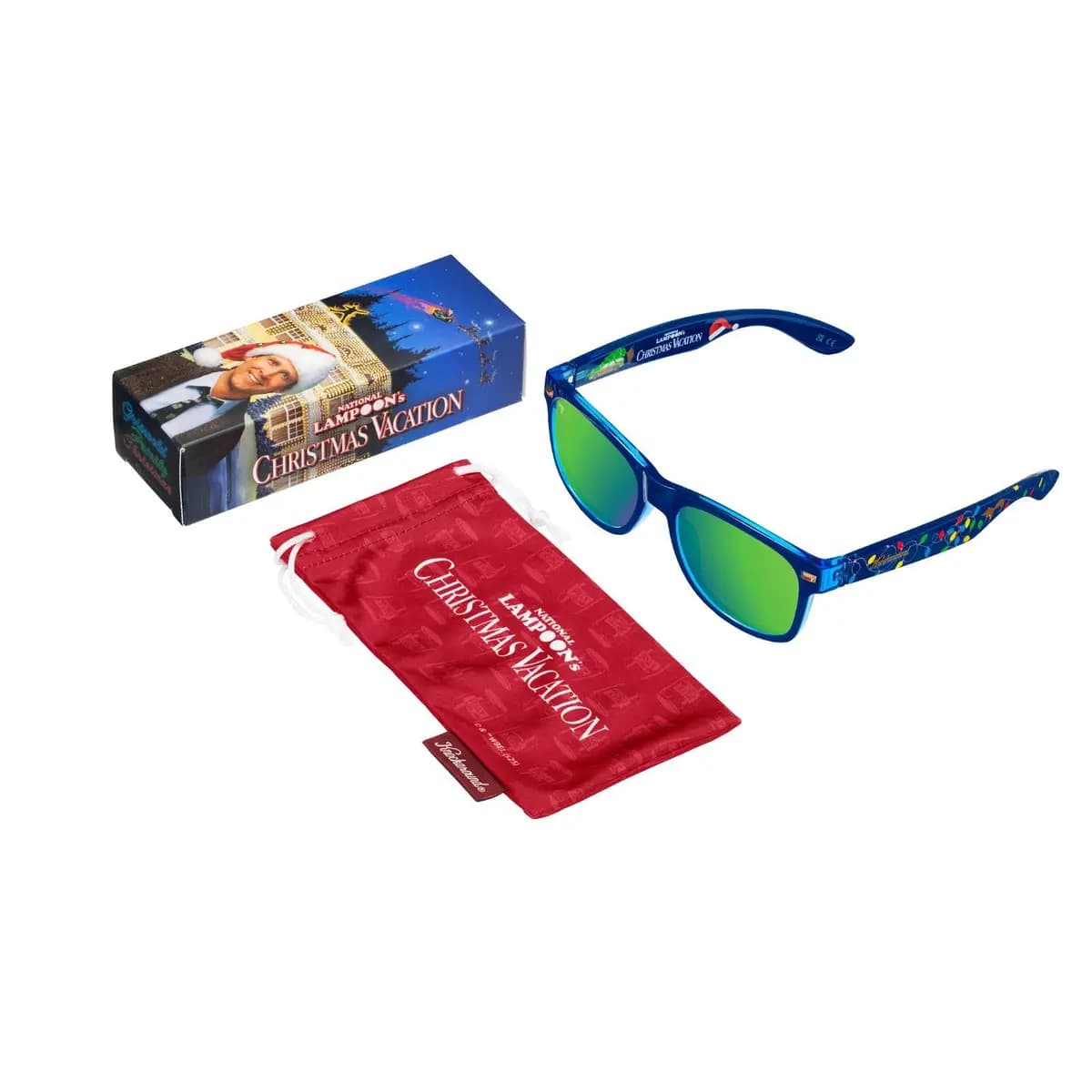 Knockaround National Lampoon's Christmas Vacation Fort Knocks [Blue front frame, Polarized green monochrome lenses, Glossy finish]