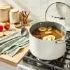 12qt Nonstick Ceramic Coated Aluminum Wide Stock Pot Cream - Figmint™ [12 Inches, 5.25 Pounds, Ceramic Nonstick]