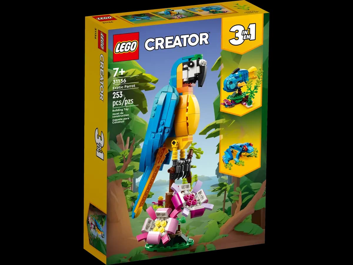 LEGO Exotic Parrot 31136 [253 pieces, ages 7+, Creator 3-in-1]