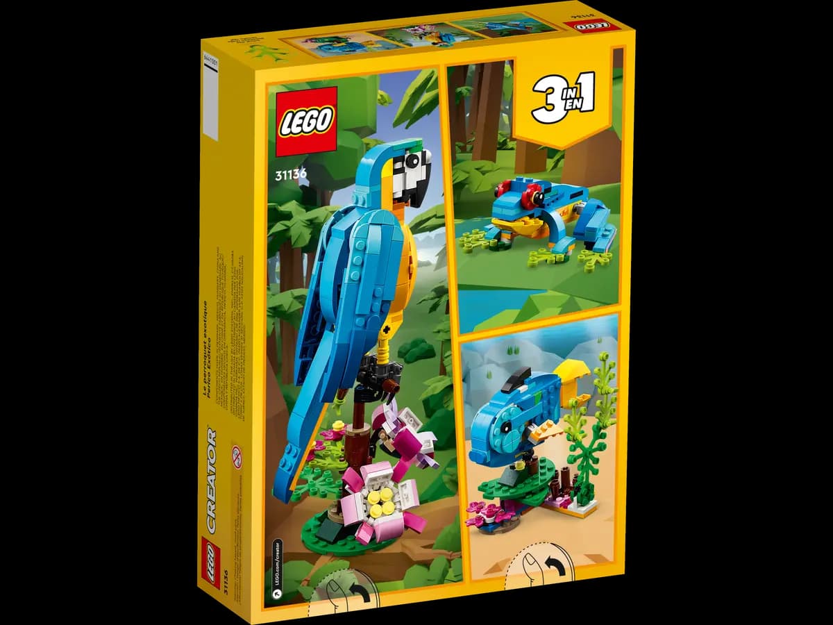 LEGO Exotic Parrot 31136 [253 pieces, ages 7+, Creator 3-in-1]