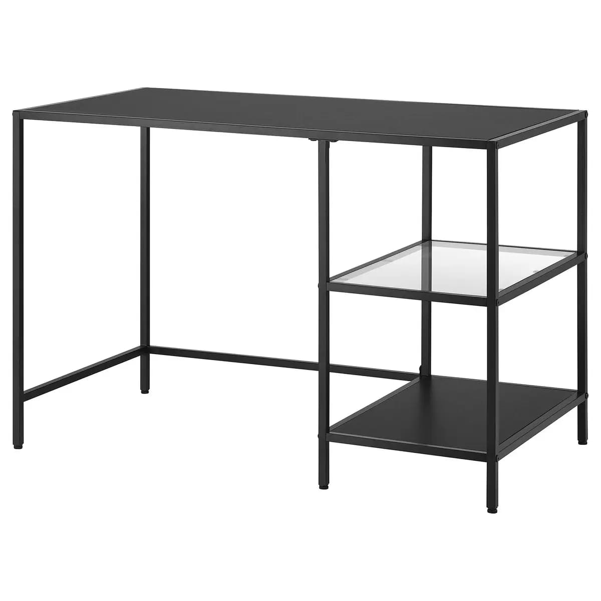IKEA VITTSJÖ Desk, black-brown/glass [Width 43 1/4 ", Depth 23 5/8 ", Height 29 1/2 "]