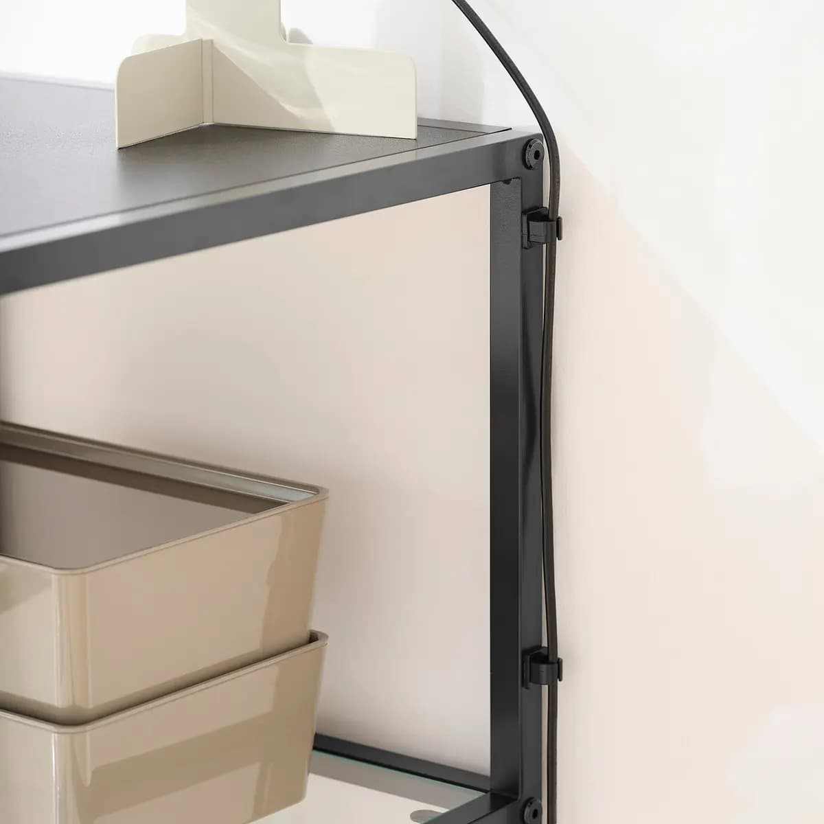 IKEA VITTSJÖ Desk, black-brown/glass [Width 43 1/4 ", Depth 23 5/8 ", Height 29 1/2 "]