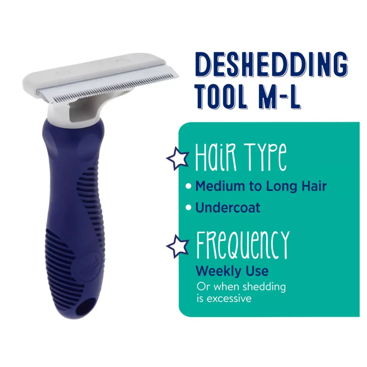 Whisker City® Medium to Long Hair & Undercoat Deshedding Tool Cat Brush [Brand Whisker City®, Includes 1 Shedding Tool, Intended For Cats with medium/long hair, Color Blue, Grey]