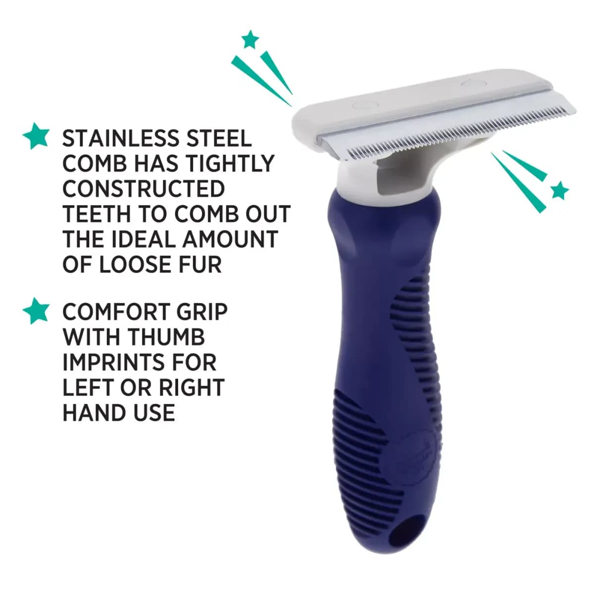 Whisker City® Medium to Long Hair & Undercoat Deshedding Tool Cat Brush [Brand Whisker City®, Includes 1 Shedding Tool, Intended For Cats with medium/long hair, Color Blue, Grey]