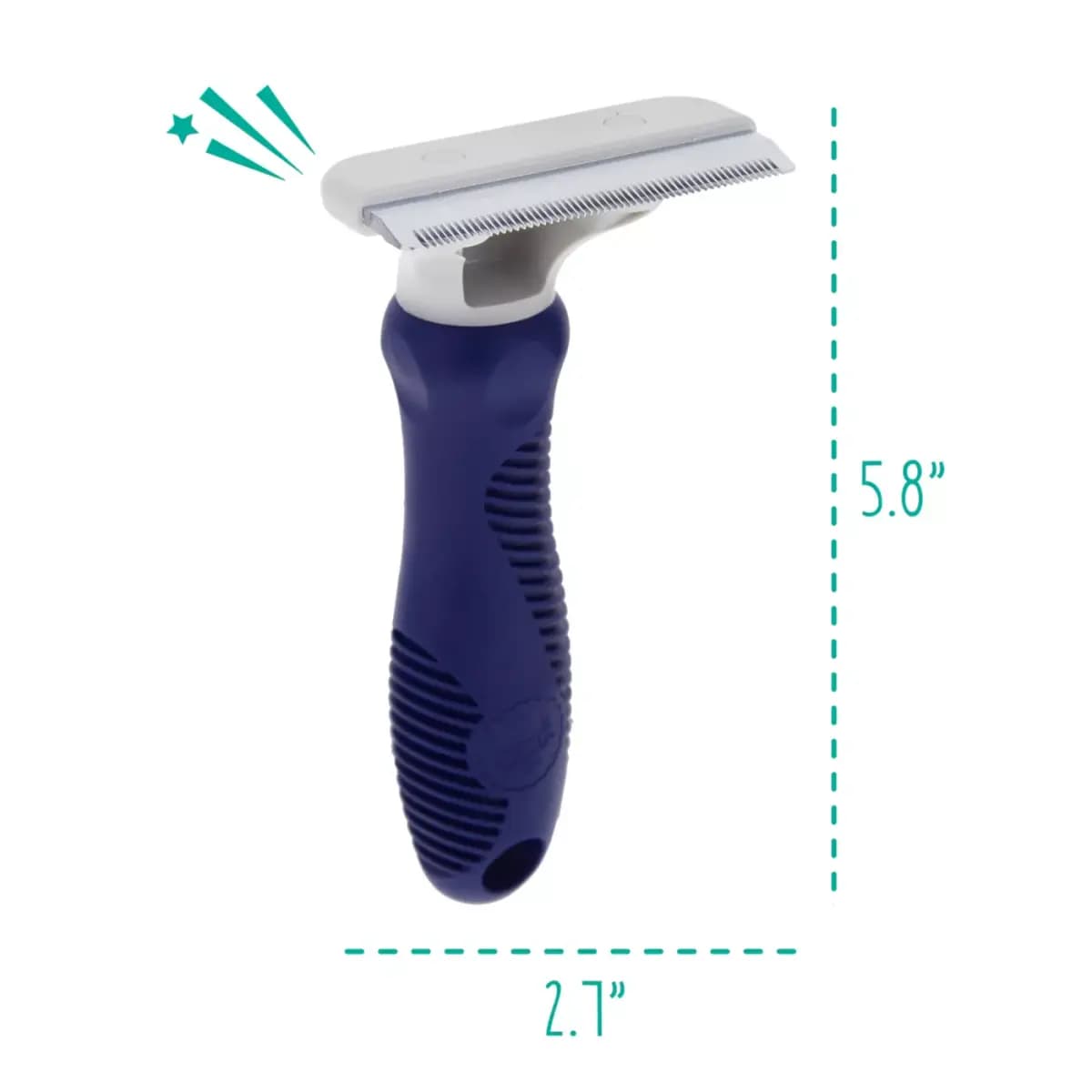 Whisker City® Medium to Long Hair & Undercoat Deshedding Tool Cat Brush [Brand Whisker City®, Includes 1 Shedding Tool, Intended For Cats with medium/long hair, Color Blue, Grey]
