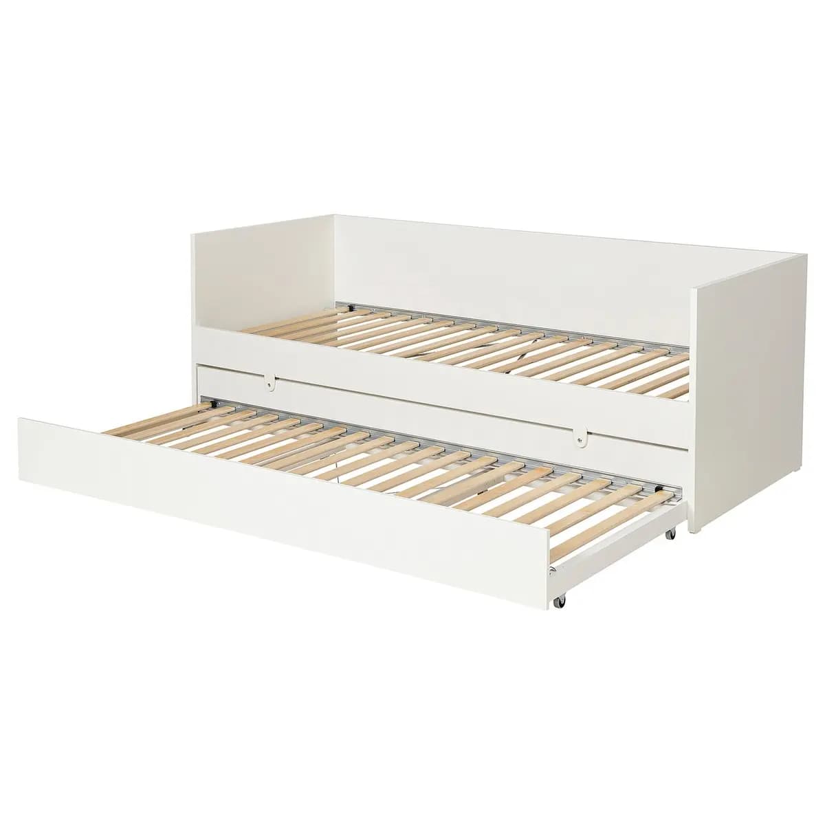 IKEA VIHALS Trundle bed, white Twin [Base length 75 1/4 ", Bed width 39 3/4 ", Height 9 7/8 "]