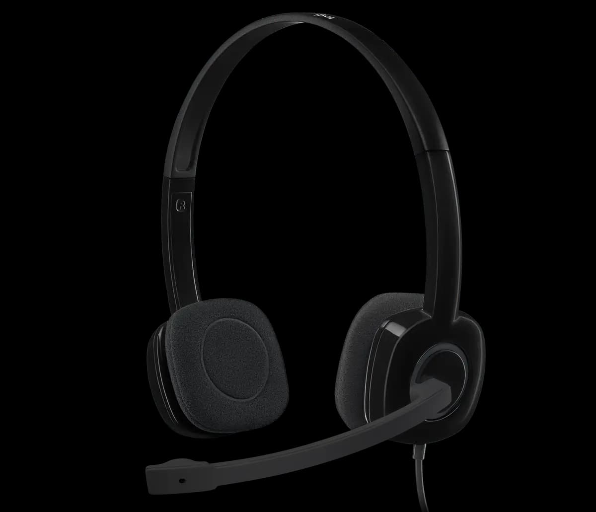 Logitech H151 Stereo Headset - Black [7.87 in (200 mm), 9.65 in (245 mm), 2.56 in (65 mm)]