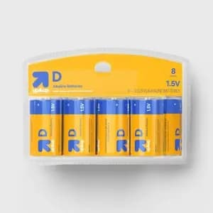 D Batteries - 8ct - up&up™: Single-Use, 1.5V Household Batteries, Pack of 8 [Weight 5.08 Pounds, Volts 1.5 Volts, Package Quantity 8, Rechargeable Single-Use]
