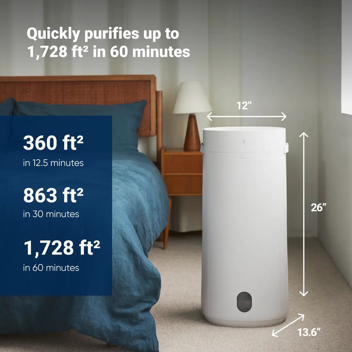 Blueair 2-in-1 Purify + Humidify [26 in x 13.6 in x 13.6 in, 13.8 lb, 3 L]
