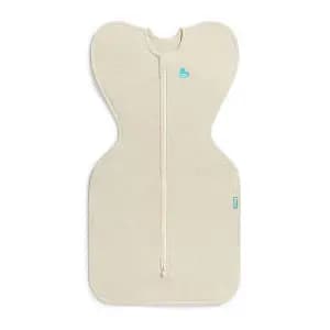 Love to Dream Baby Swaddle Up Sleep Sack - Cotton 1.0 TOG Cap Sleeve Wrap - Oatmeal - S: Two-Way Zipper, Extra Room for Diaper [Sizing Infant, Material 93% Cotton, 7% Elastane, Gar